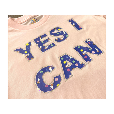 Astro Girl YES I CAN Rhinestone T-Shirt in Pink - My-Tee Girls