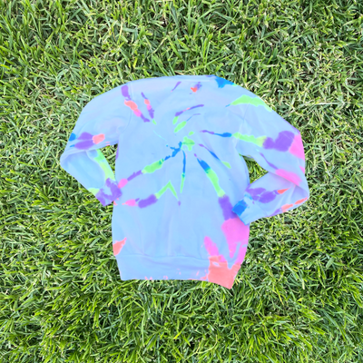 Splatter Tie-Dye Sweatshirt/Pullover in Neon Rainbow - Adult - My-Tee Girls