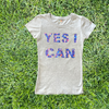 Lady Justice YES I CAN Rhinestone T-Shirt in Grey - My-Tee Girls