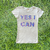 Lady Justice YES I CAN Rhinestone T-Shirt in Grey